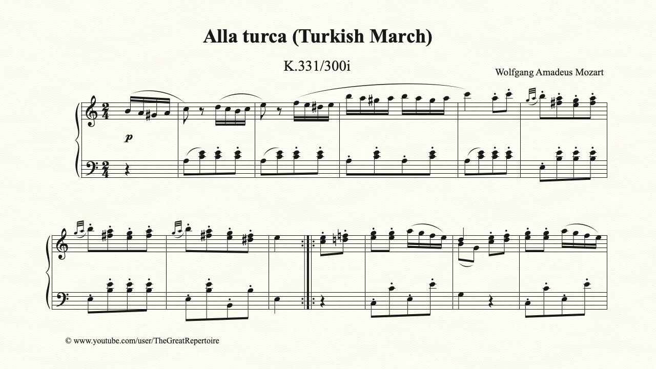 Турски марш (Rondo Alla Turca), Моцарт